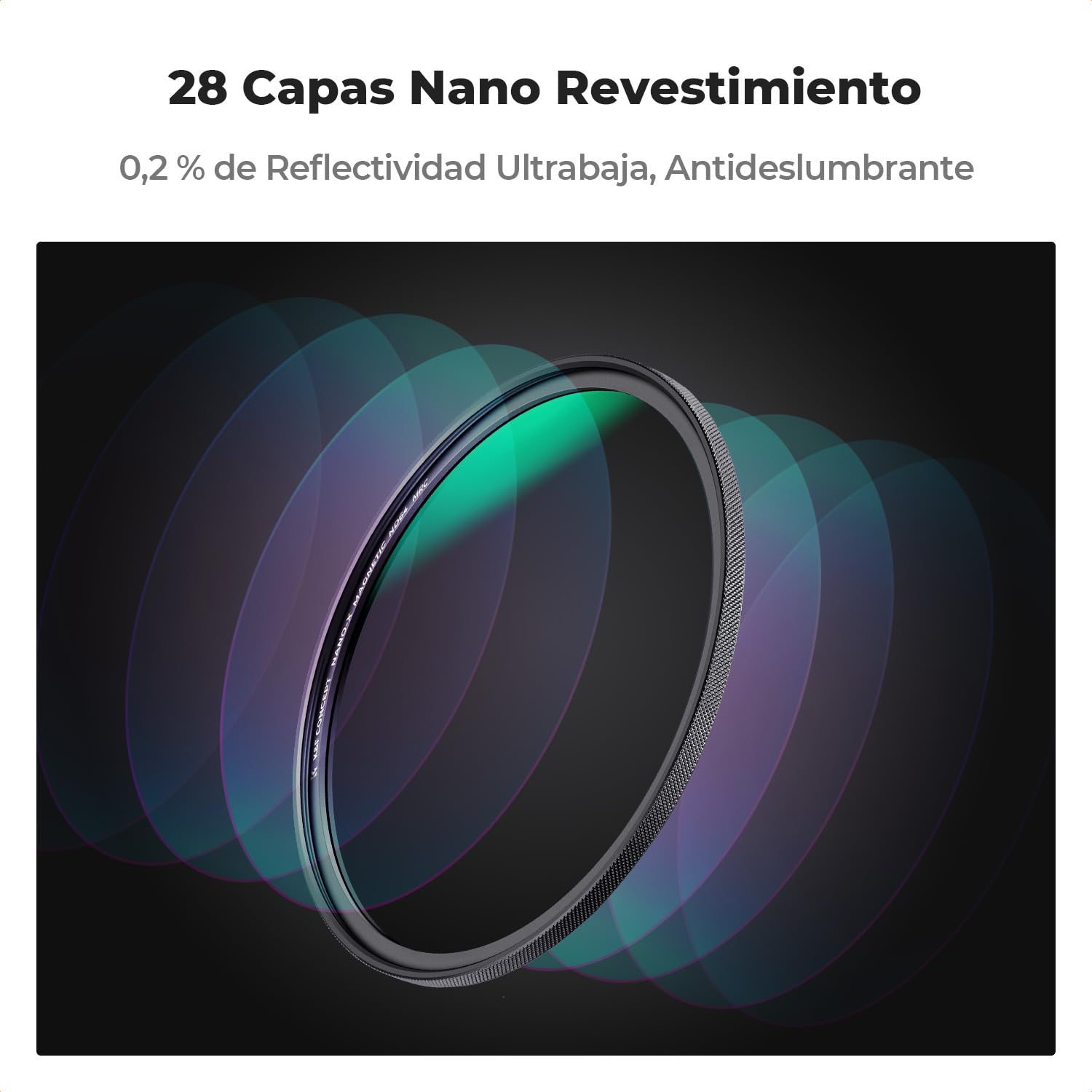 K&F CONCEPT 72mm Filtro Magnético ND1000 (10 Pasos) Rápida Sistema Intercambio con Anillo de Adaptador +Tapa de Metal Magnético