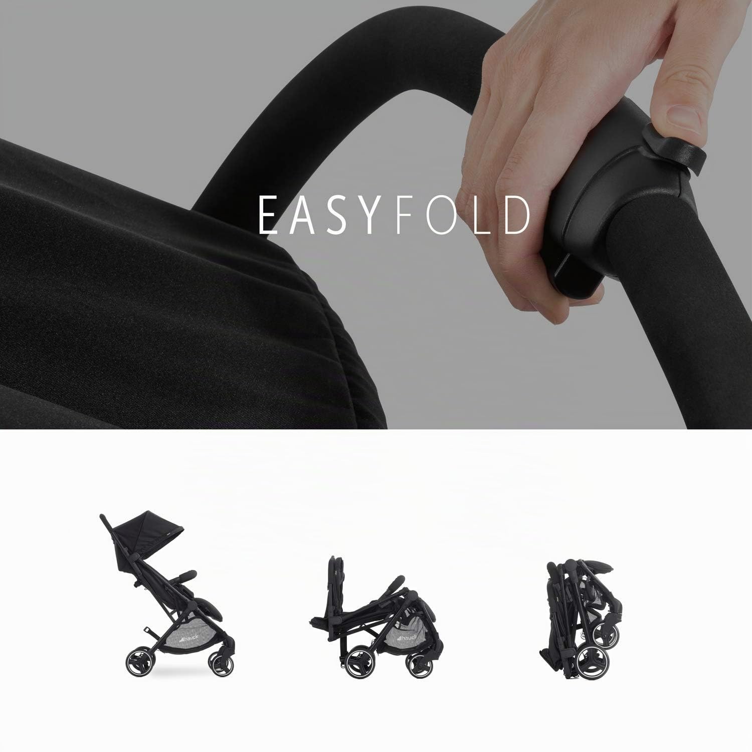 hauck Swift X Duo Carro Gemelar - Silla de Paseo 2 Niños Superligera - Cochecito para Hermanos - Plegado Compacto - Respaldos y Reposapiés Reclinables - hasta 30 kg - Negro