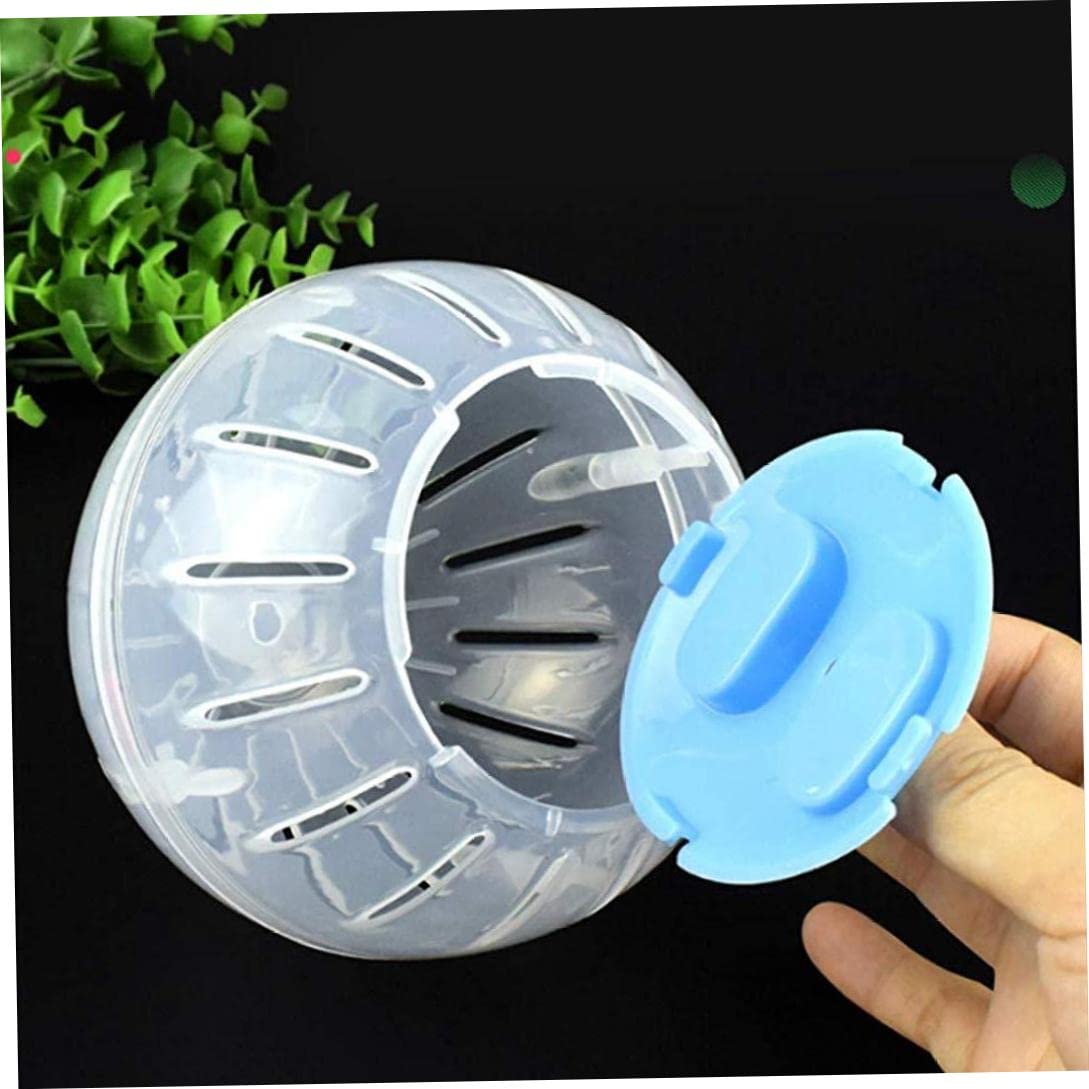 Sfera per criceti 10 cm in plastica sicura trasparente, ruota per criceti lavabile, gabbia rotonda per criceti, giocattoli per criceti con foro scavato, accessori per animali domestici con coperchio