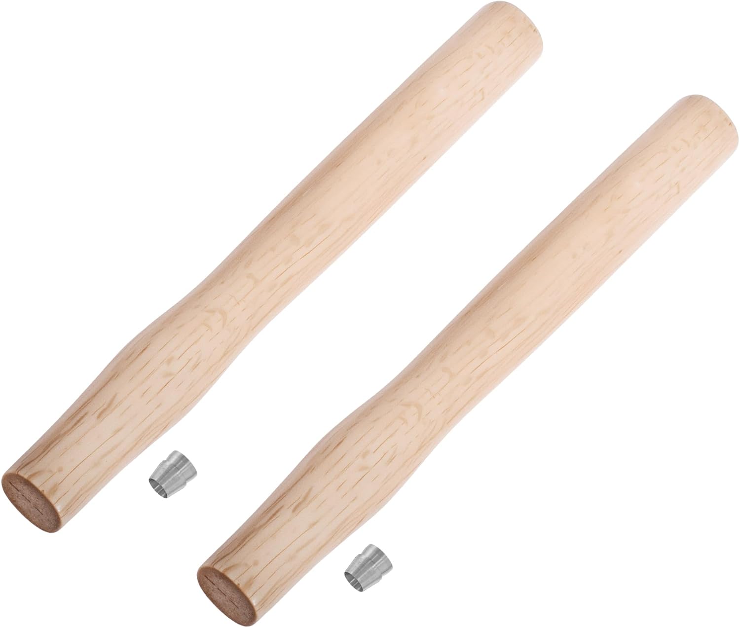 2 pcs Premium Oak Hammer Handle Replacement 32cm Long Wood Tool Handle,Ball Peen Hammer Handles with a Steel Wedges Suitable for Small Hammers or Axes with 22×15mm Tenons