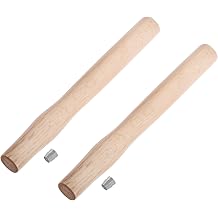2 pcs Premium Oak Hammer Handle Replacement 32cm Long | 1 lb Wood Tool Handle,Ball Peen Hammer Handles with a Steel Wedges Suitable for Small Hammers or Axes with 2215mm Tenons