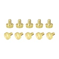 Vista 12 de uxcell Tornillos moleteados para pulgar, pernos planos de latón M6x20mm, perillas de agarre para PC, electrónico, mecánico, 10