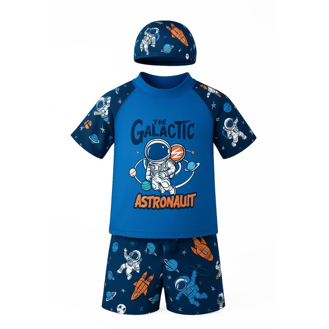 JMT Wear Swimming Costume for Boys I T-Shirt Shorts and Cap Three-Piece Swimsuit-image-30