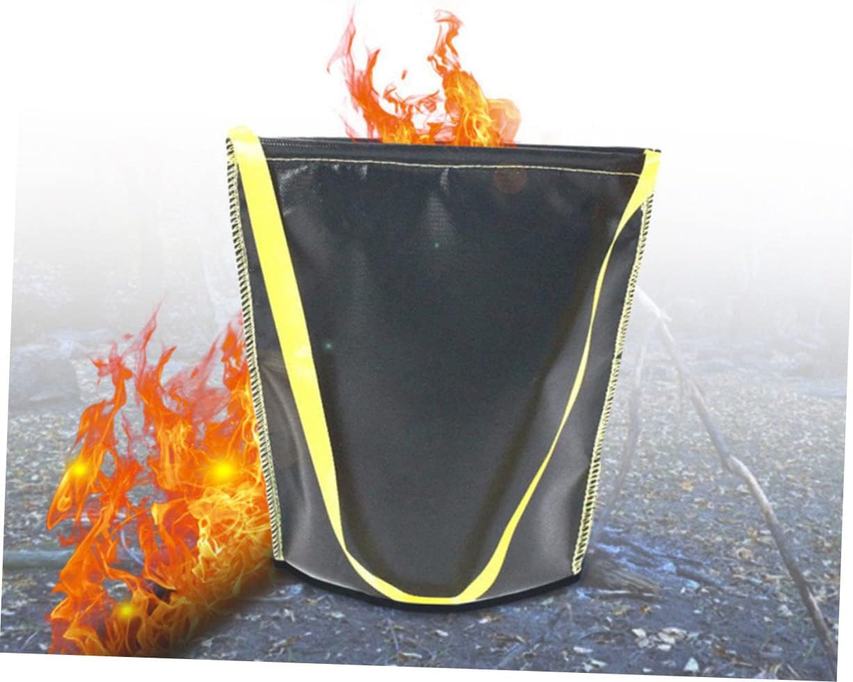 Zerodeko Outdoor Fireproof Storage Bag Flame Retardant Pouch for Charcoal BBQ Camping and Travel Heat-Resistant Insulation Holder for Safe Fuel Storage