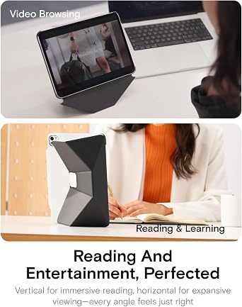 MOFT Dynamic Folio Case for iPad Pro 13 (M5 2025 / M4 2024)-[Reinforced Corner Protection] Stable Slim Magnetic Stand with 20+ Viewing Angles, Premium MOVAS Leather, Misty Cove x Jet Black