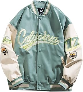 [ANGELCITY] スタジャン メンズ スタジアムジャンパー ジャケット レザー PU革 ジャケット パッチワーク ブルゾン ペアルック ジャンパー ストリート系 カジュアル 春秋 大きいサイズ おしゃれ 男女兼用