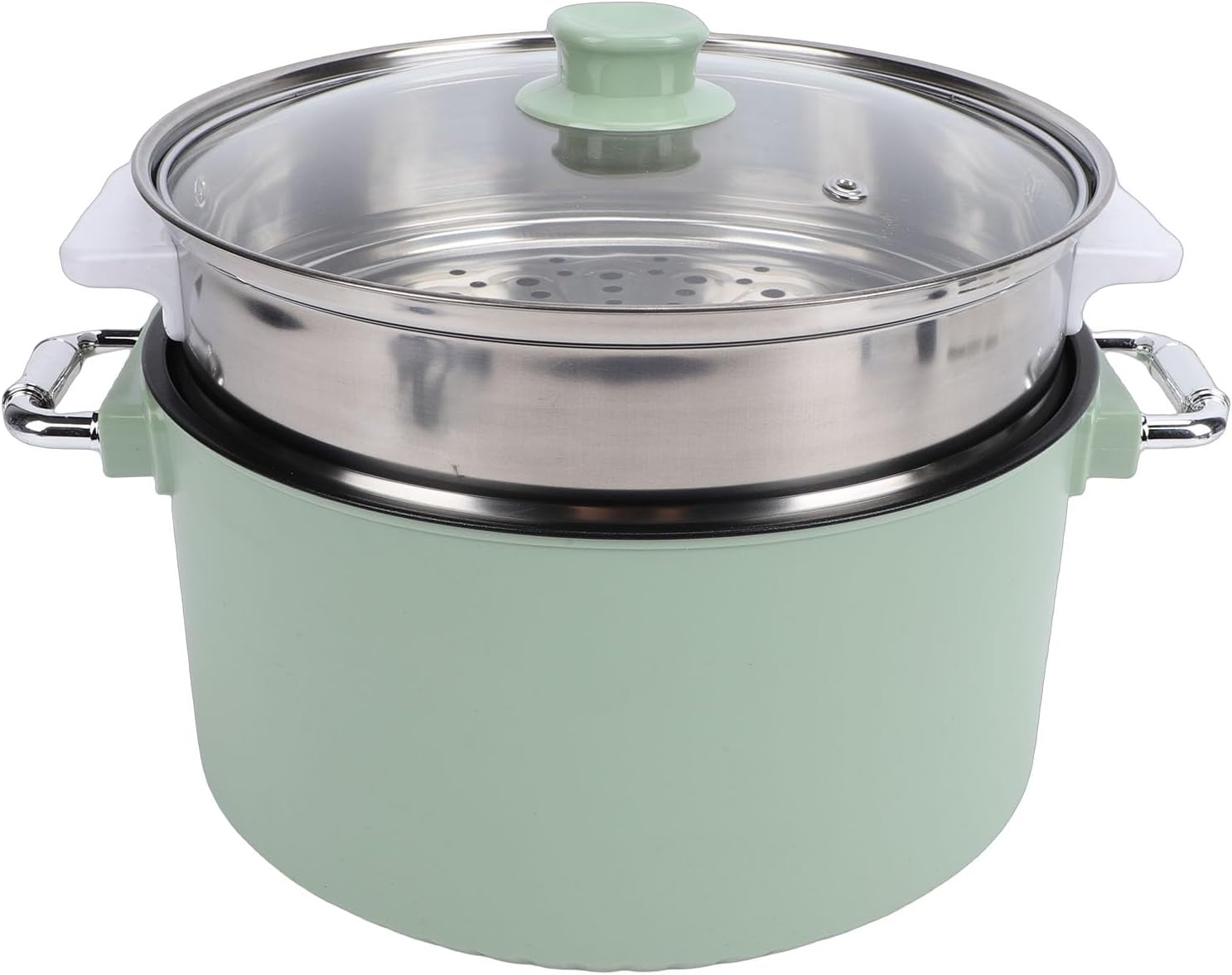 Olla Eléctrica Pssopp 800W 3L con Canasta de Vapor y Revestimiento Antiadherente