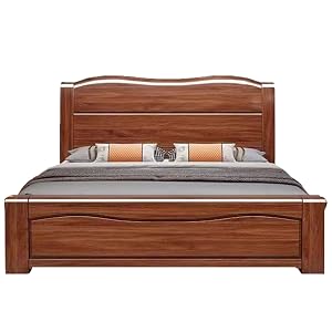 Wooden Modern King Size Queen Bed with Heavy Duty Wooden Slat Support Platform Bed Frame Noise-Free