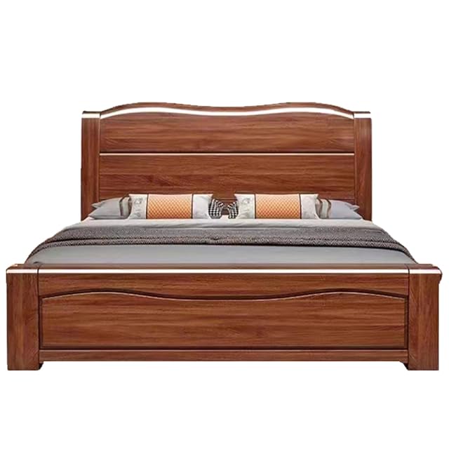 Wooden Modern King Size Queen Bed with Heavy Duty Wooden Slat Support Platform Bed Frame Noise-Free