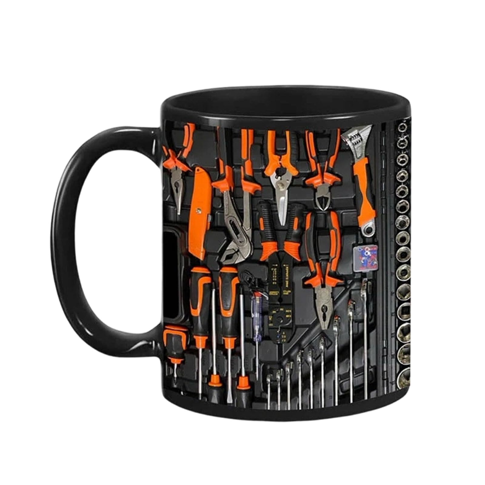 Elnwnnkc Practical Ceramic Cup Mechanics Toolbox Coffee Mug Drinkware with Ergonomic Handle for Desktop Decoration Mechanics Toolbox Mug
