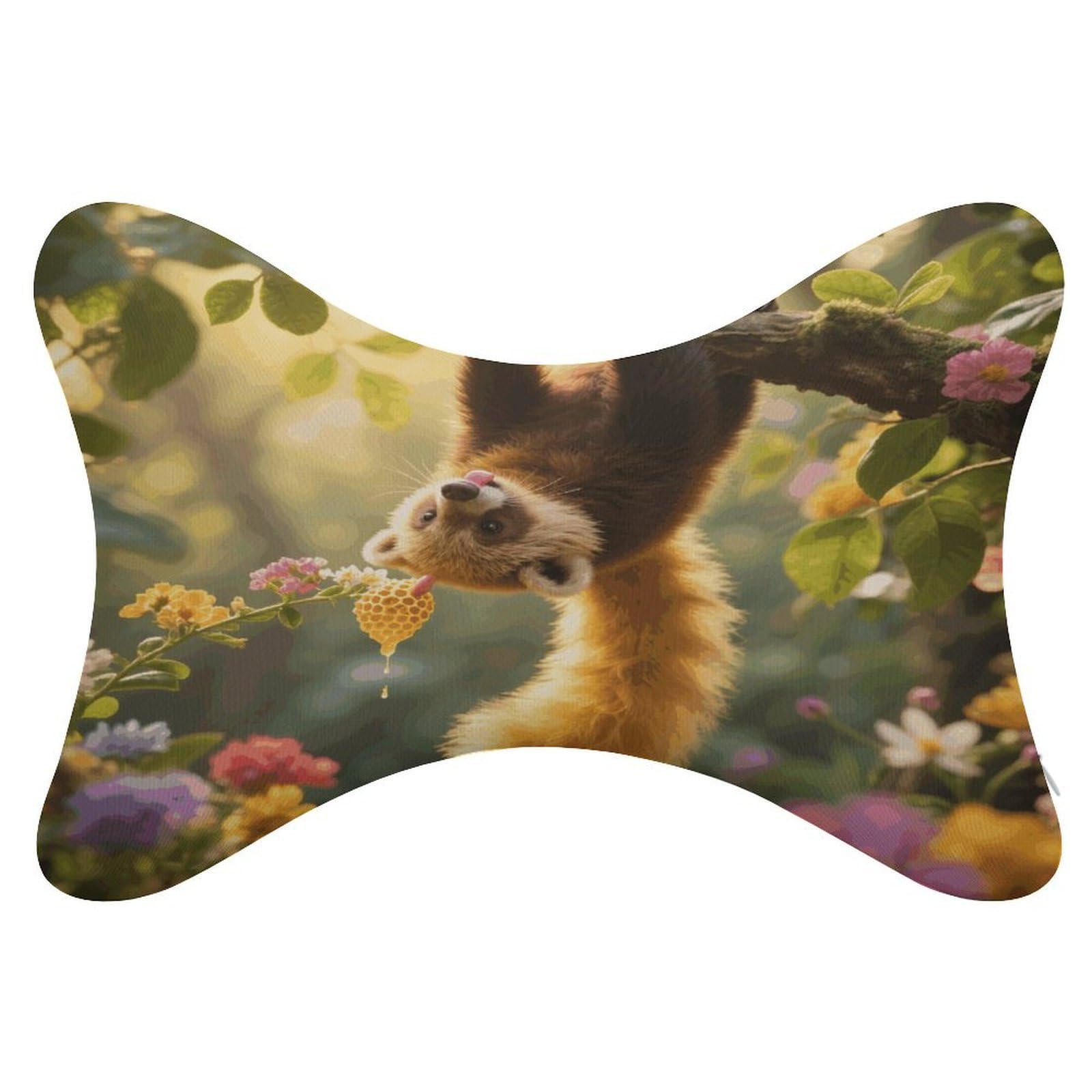 VstaDank Kinkajou Car Pillow Soft Car Neck Pillow Breathable Dog Bone Shaped Travel Neck Pillows Washable Removable All-Season Universal Cars Head Rest Pillows