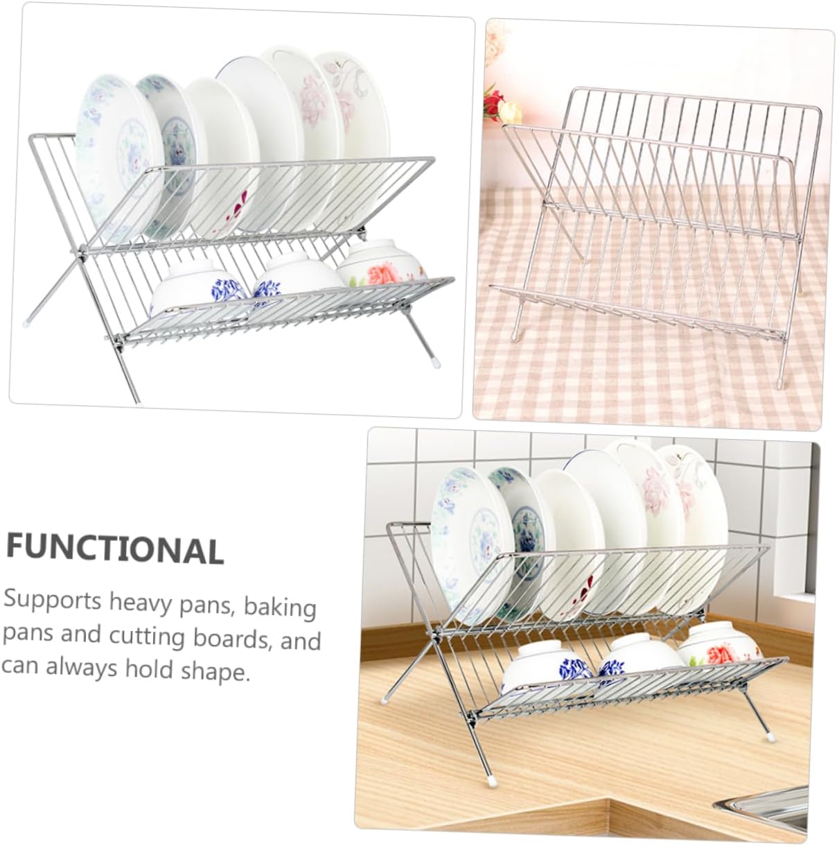 Zerodeko 1pc Kitchen Storage Rack Dish Racks for Kitchen Counter Draining Bowl Dish Organizer