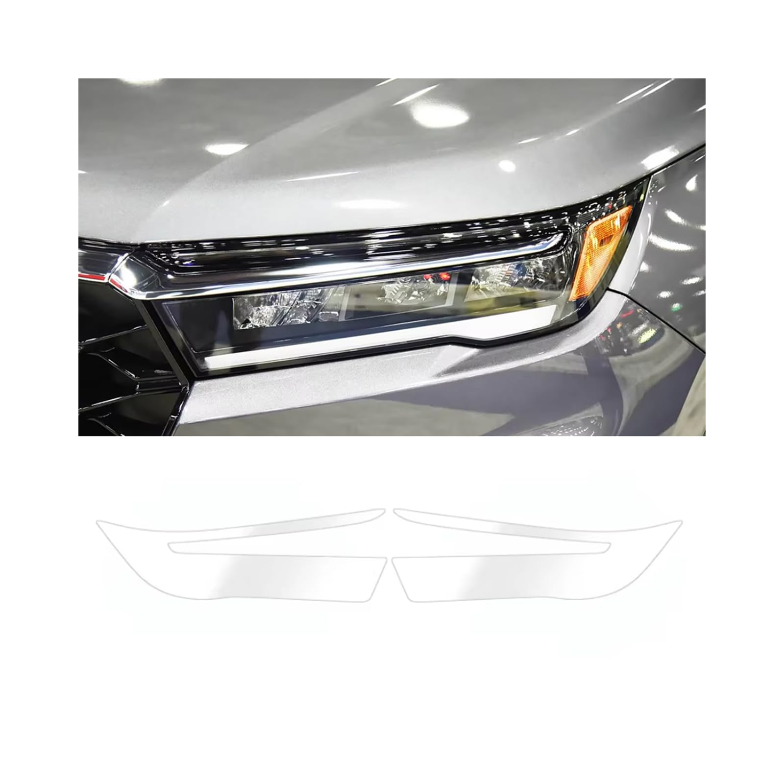 VSICTTAR Headlight Film for Pilot 2023-2025, 1Set Transparent/Smoke Black Car Headlight TPU Protective Film