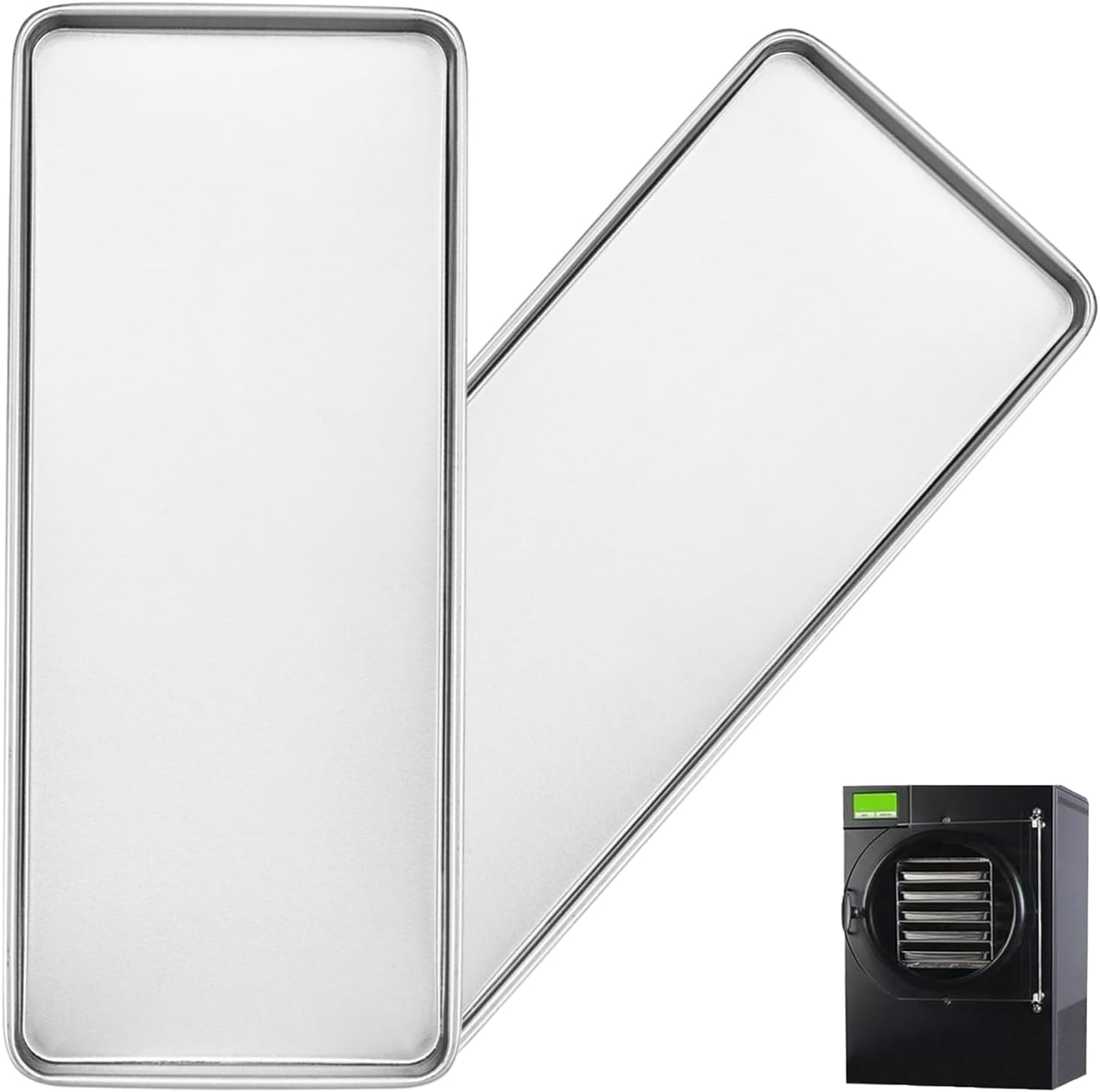 2Pcs Freeze Dryer Trays for Harvest Right Freeze Dryer Medium, Stainless Steel Metal Trays for Home/Commercial Use, Freeze Dryer Pans, Rust Resistant & Non-Stick