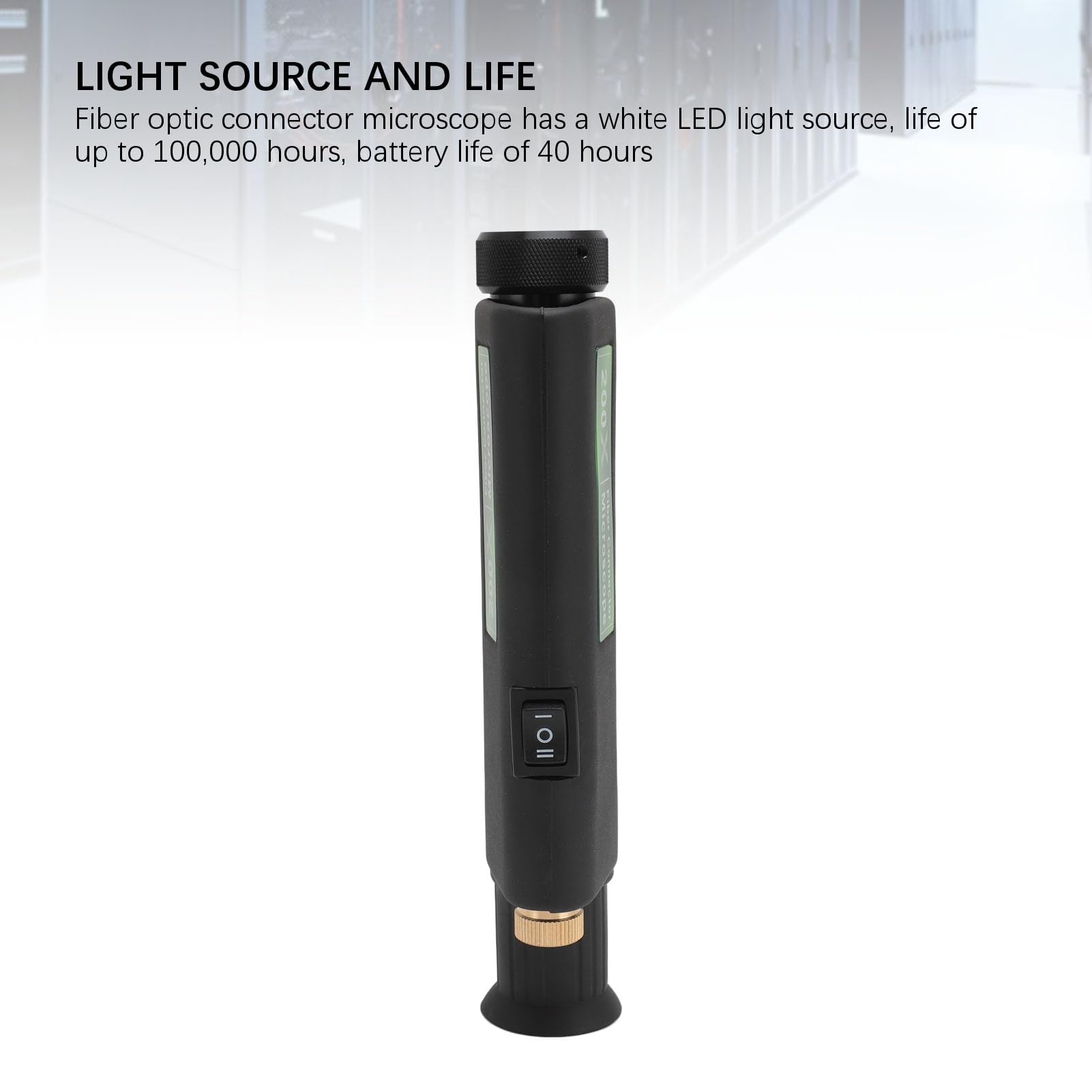 Microscopio de Inspección de Fibra óptica 200X 400X, Microscopio de Bolsillo Portátil con Iluminación LED con Interfaz Universal de 2,5 Mm y 1,25 Mm para Fibra SC, FC, ST, LC