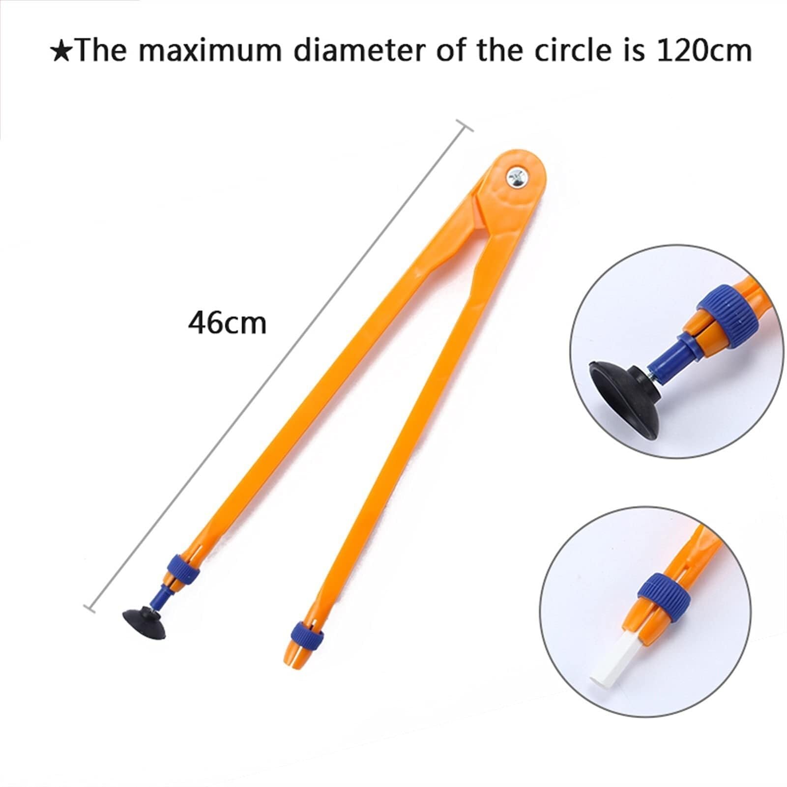 Compasso da Disegno Multifunzionale per Geometria – Strumento di Disegno Circolare in plastica Regolabile con Ventosa, Set di righelli e Materiale Scolastico