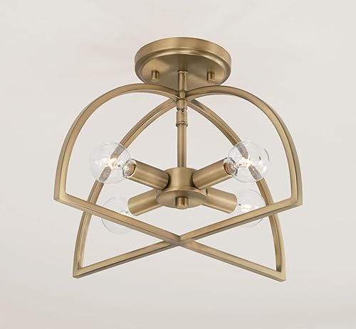 Miniatura 3 de HomePlace Lighting 248841AD Lawson - Lámpara de techo moderna y minimalista convertible de doble montaje, 4 luces, 240 vatios en total, 9 pulgadas