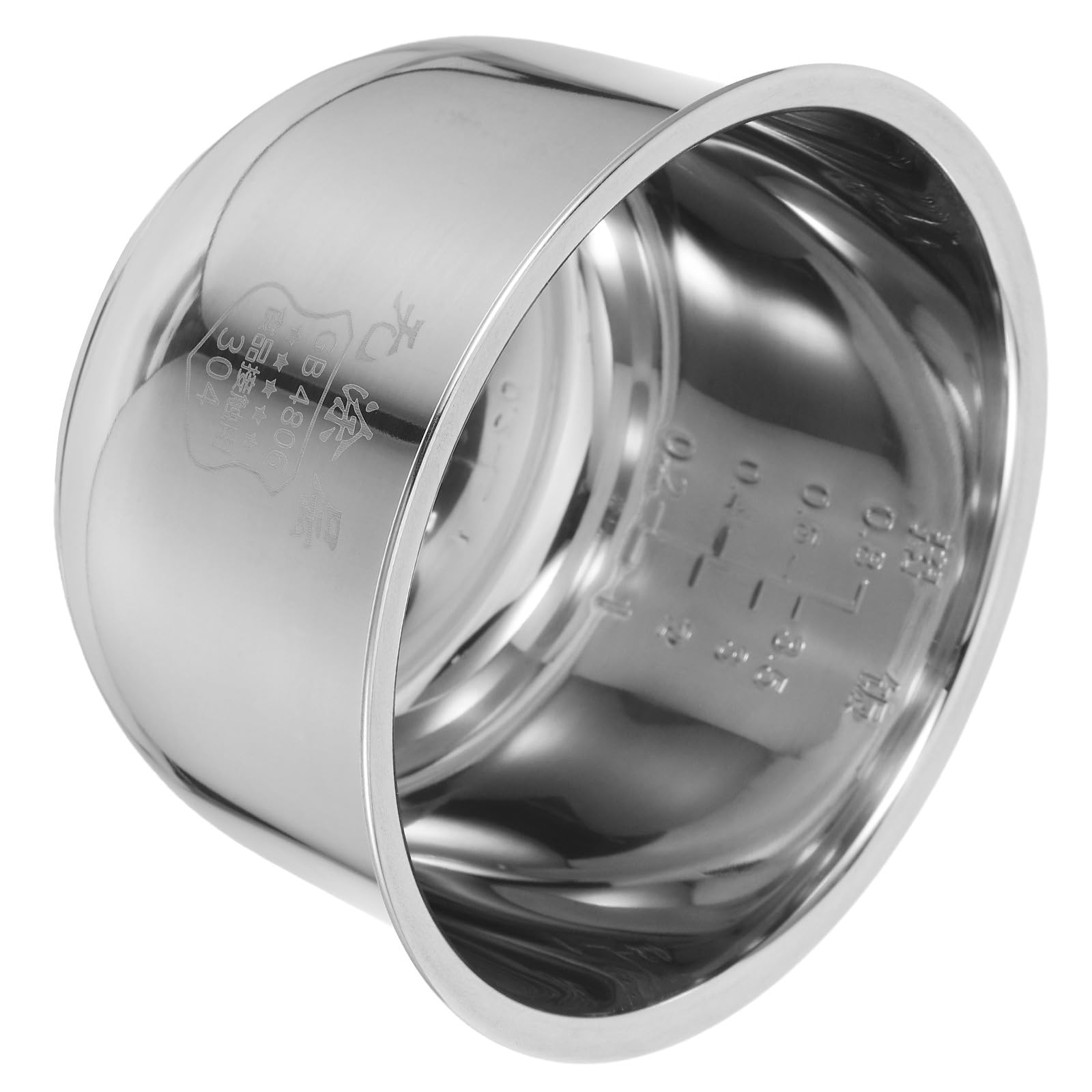 Toyvian 1.6l Stainless Steel Rice Cooker Inner Pot Insert Thickened Uncoated Cooking Container Accessory Compatible with Electric Rice Makers for Home Kitchen Use