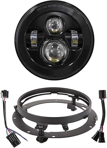 Miniatura 15 de Faro delantero de luz LED de 7 pulgadas para motocicleta, con soporte para montaje, para motos de ciudad y carretera King Ultra Classic Electra