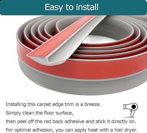 Miniatura 7 de Tintvent Tira de transición de piso de alfombra, autoadhesivo de alfombra a azulejos, borde de transición adecuado para umbral de puertapiso de