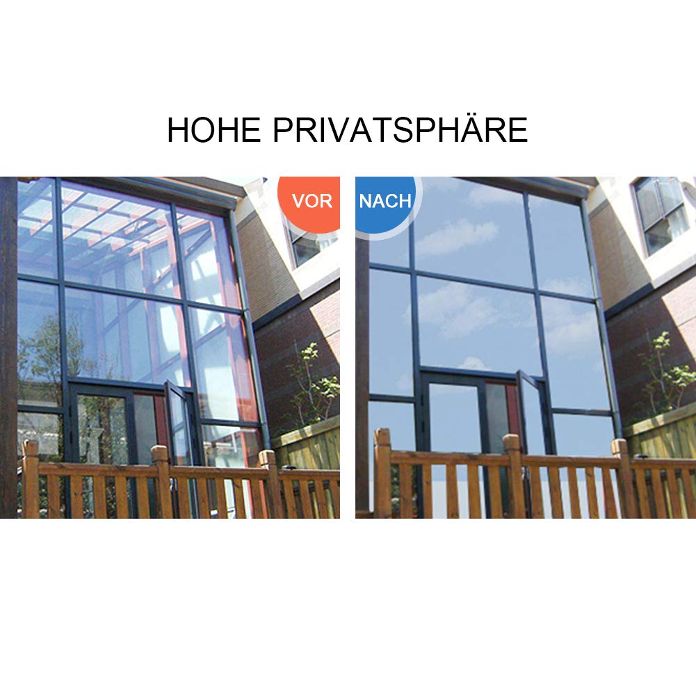 Modrad - Lámina de Espejo autoadhesiva para Ventana y Oficina (protección Solar, protección Visual, protección contra Rayos UV), Color Plateado, 60x400 cm