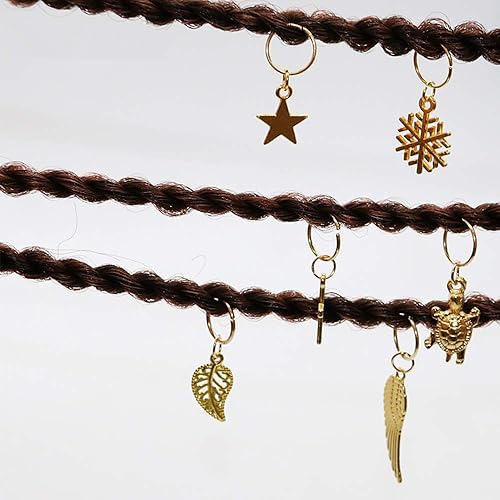 Miniatura 6 de 220 anillos de cabello trenzados 15 estilos de joyería para el cabello para mujer pinzas de cabello trenzadas anillos colgantes accesorios para