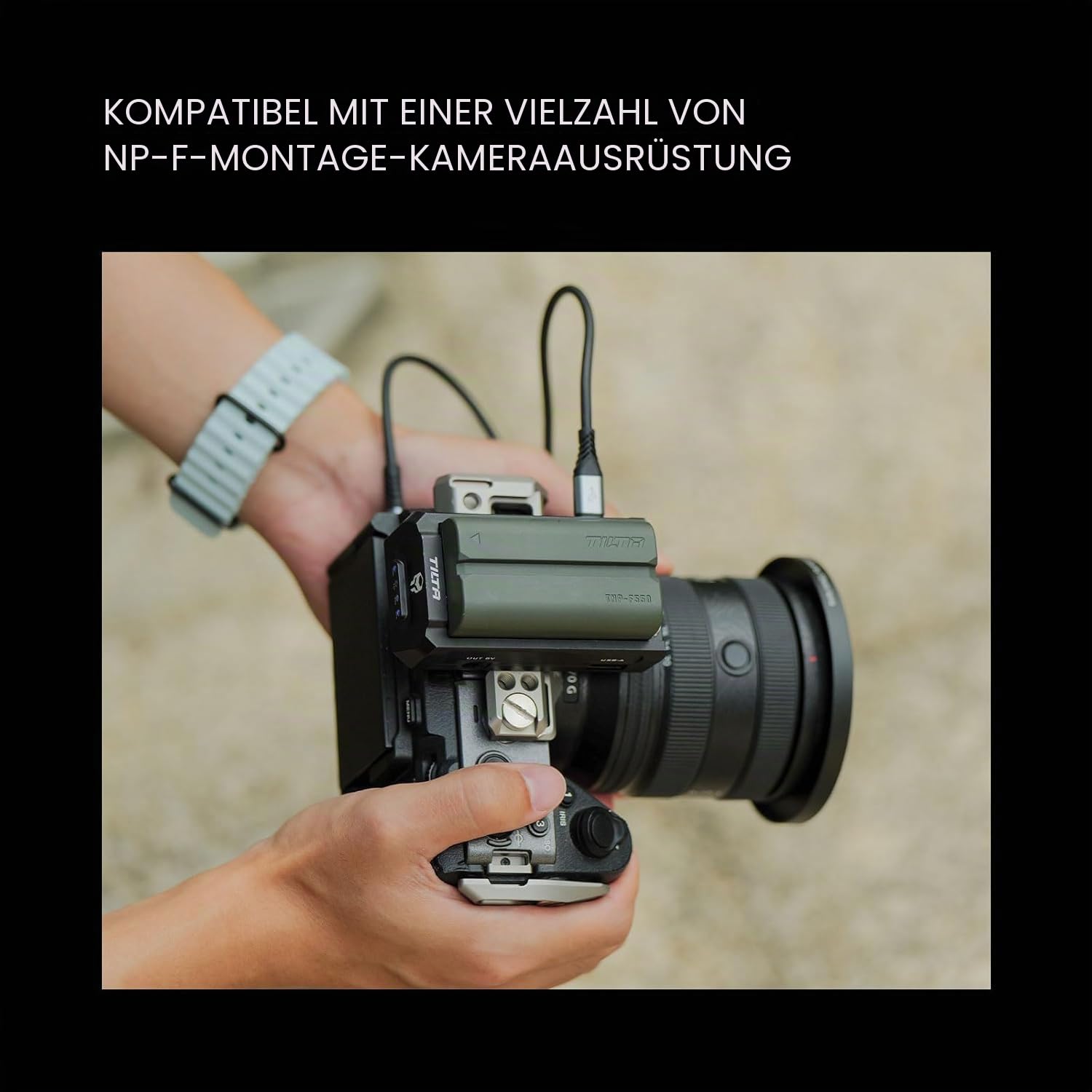 TILTA NP-F550 Akku (3500 mAh) für LED-Leuchten, Monitore und Nucleus M II TNP-F550-GN