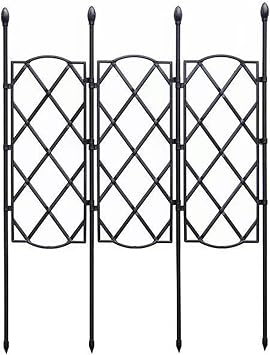 Black DIY Plant Trellis Frame, Sturdy Garden Climbing Trellis Outdoor Plant Support Stakes, 8mm Steel Tube, PE Clad, for Garden Flower Tomato Vegetables Cucumber, 3 Sizes Size 60X46.5CM