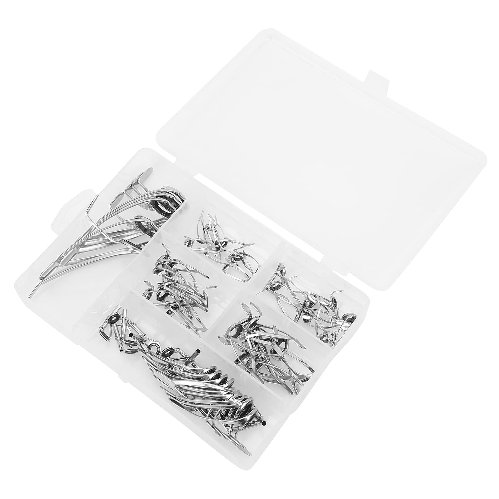 Kit Anello Guida da Pesca a Doppio Piede Acciaio ad Alto tenore di Carbonio Premium Guide per Canna da Pesca con Anello in Ceramica Attrezzatura da Pesca in Acqua Dolce e AC