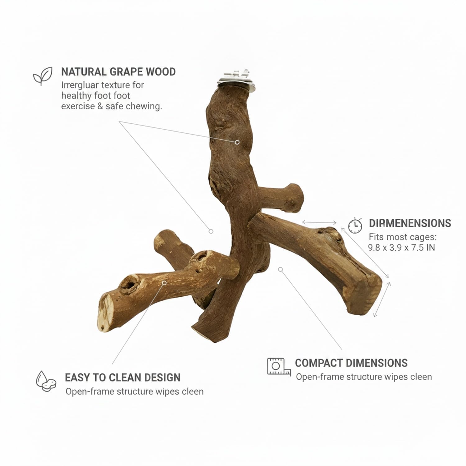 Trespolo in Legno di Vite, 1 PC