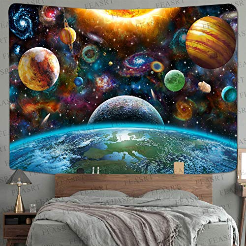 Feasrt Galaxy Universe Planets Tapestry Space Planet Tapestry Planets Tapestry Earth Nebula Tapestry Wall Hanging Tapestries 93X71 Inches For Bedroom Living Room Dorm Gtzyay515 #TOP5