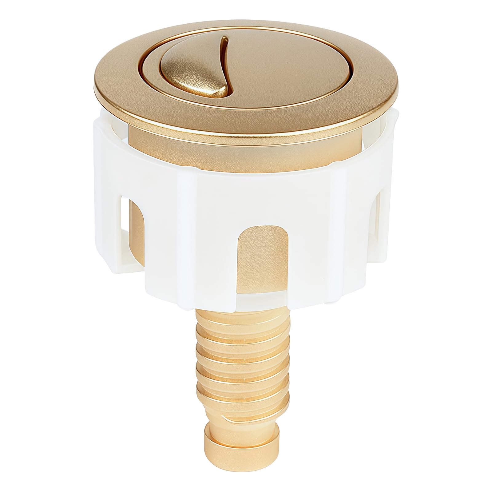 Jtqyfi Round Gold Shockproof Abs Flush Button With Responsive Cable Technology Smooth Bathroom Upgrades Solution Suitable For Bathroom Quick Response Toilet Button