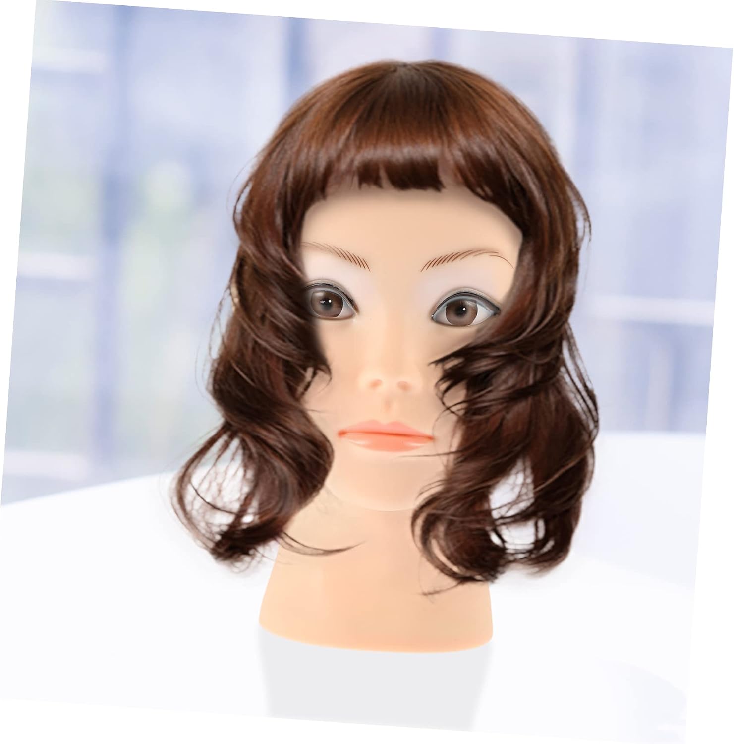 Healeved Bald Head Model for Wigs Making and Display High Grade Cosmetology Practice Head Smooth Surface for Wigs Hats Jewelry Home Decor