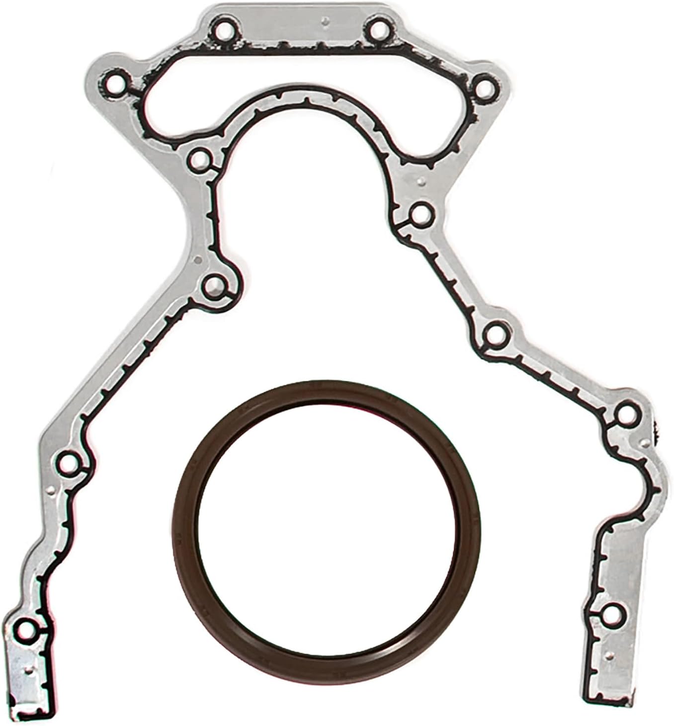 Evergreen SA-3129822907 Rear Main Seal Oil Pan Gasket Timing Cover Compatible with/for CHEVY GMC 4.8 5.3 6.0 6.2L V8 OHV