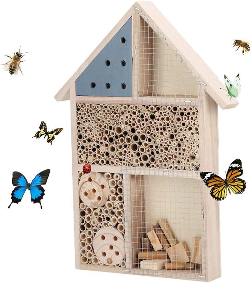 papyrifer Wooden Hotel Bee House Wood Bug Room Hotel Shelter Garden Decoration Nests Box for Ladybugs Lacewings Butterfly - Image 3