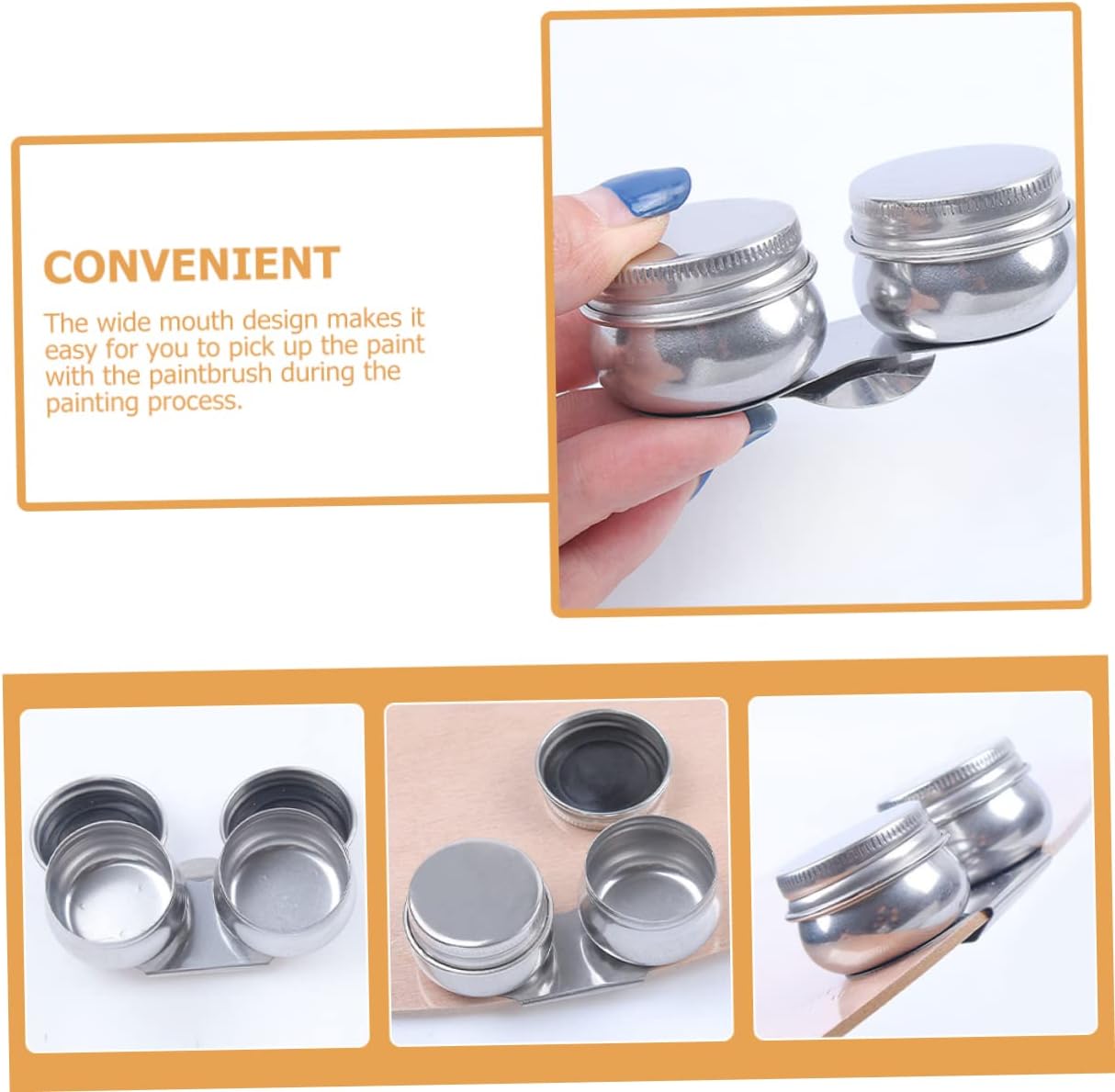 Stainless Steel Palette Cup with Lid Multi Function Brush Washer for Oil Painting Durable Painting Supplies for Artists Studios