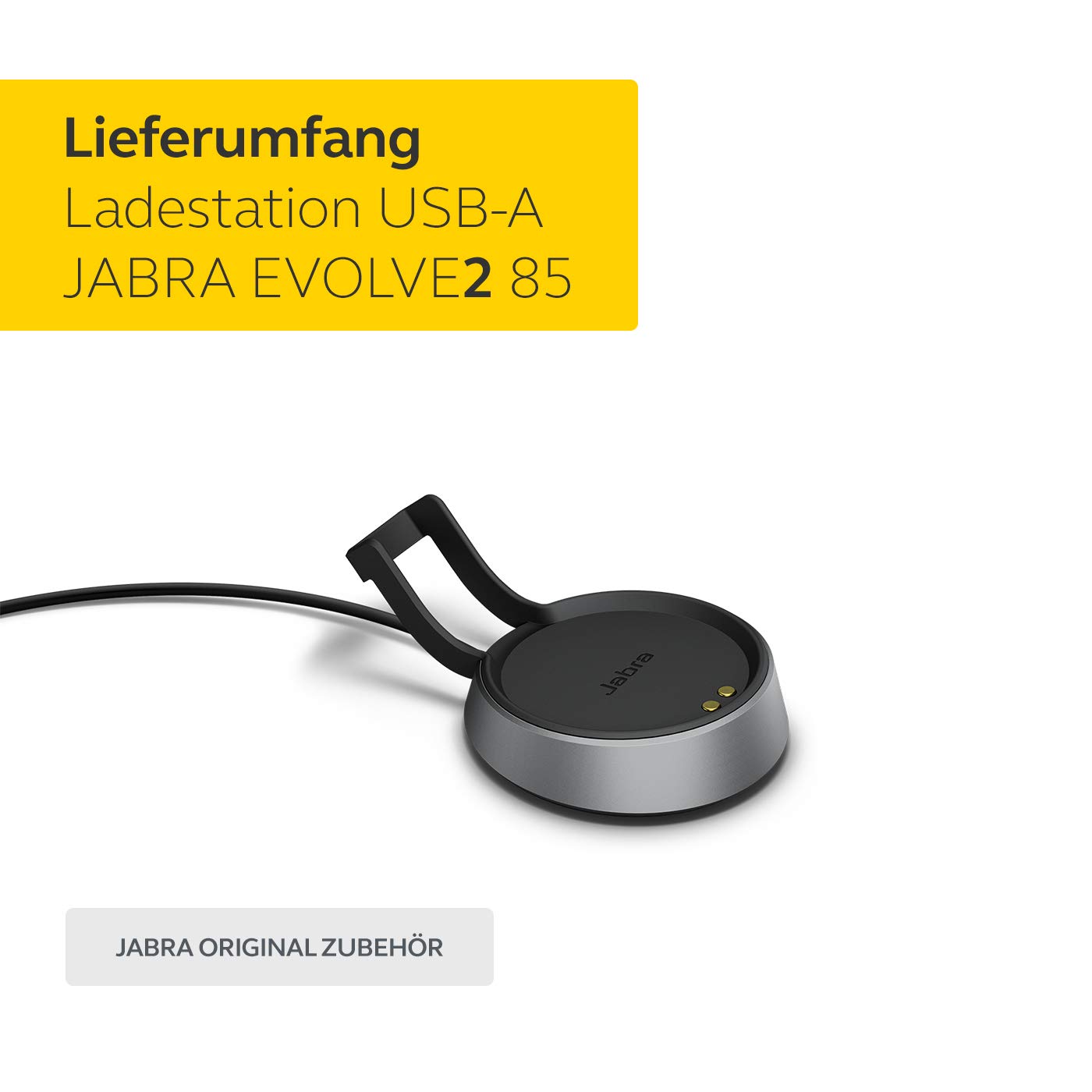 Jabra Evolve2 85 Desk Stand – USB-A Headset Charging Stand – Black