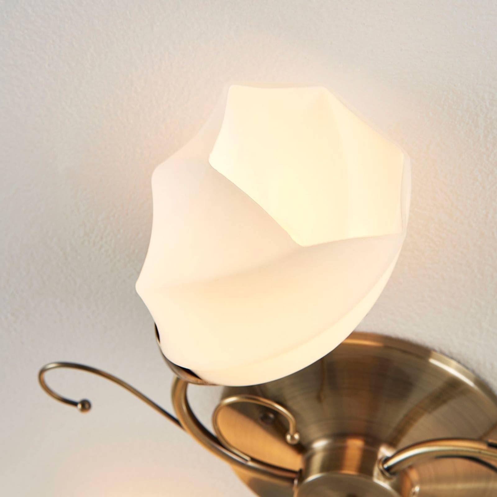 Lindby lámpara de techo en blanco, latón antiguo, plafón | lámpara de salón, e14, 3 bombillas, clásico, de vidrio para sala de estar, salón, dormitorio, pasillo, comedor