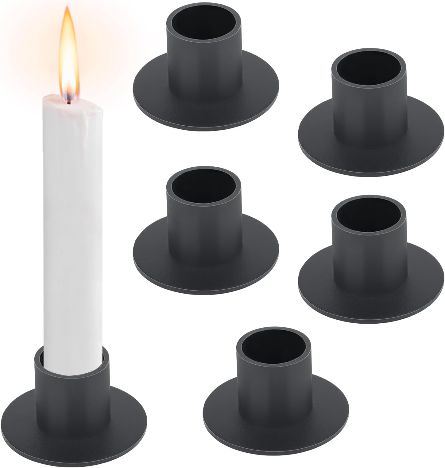 Adventskranz Kerzenhalter Schwarz - 4er Set Metall Mit Dorn