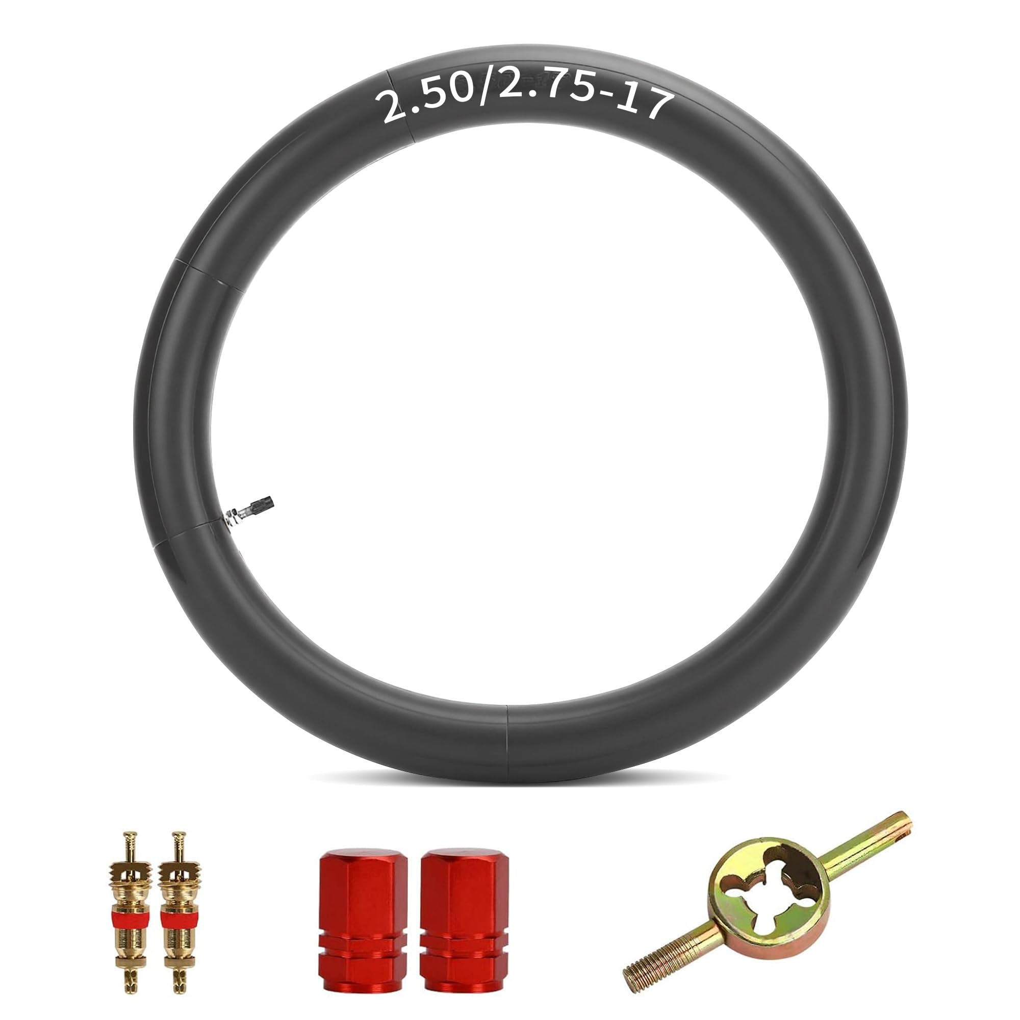 2.50/2.75-17” (70/100-17) Motorcycle Front Inner Tubes with Straight Valve Stem Compatible Coolster TaoTao 110cc 125cc 140cc Dirt Bikes Moped Scooters