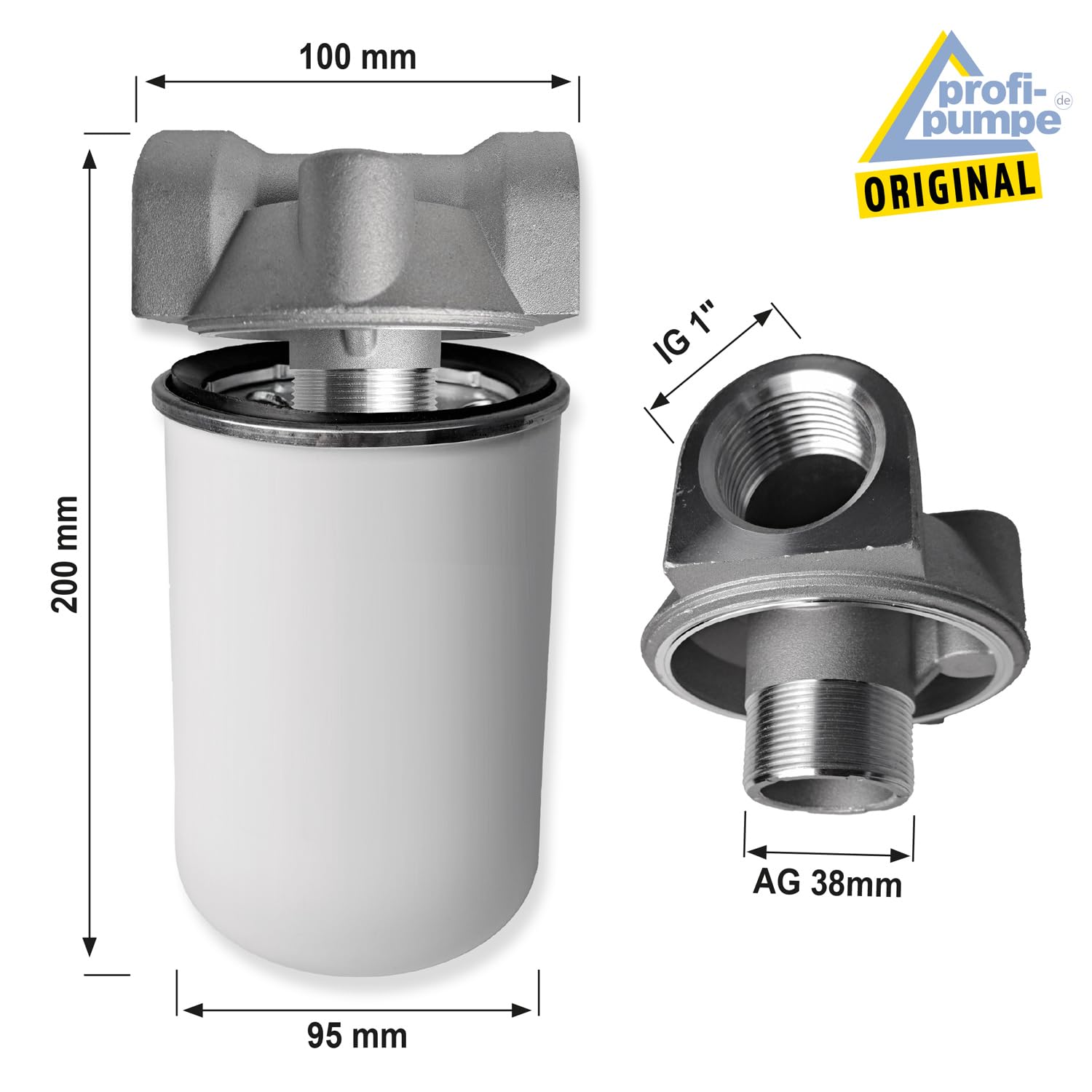 Filtro carburante, filtro diesel con inserto filtro intercambiabile per pompe diesel, pompa per carburante, pompe per olio di riscaldamento, pompa di trasferimento biodiesel più bocchetta in ottone 1