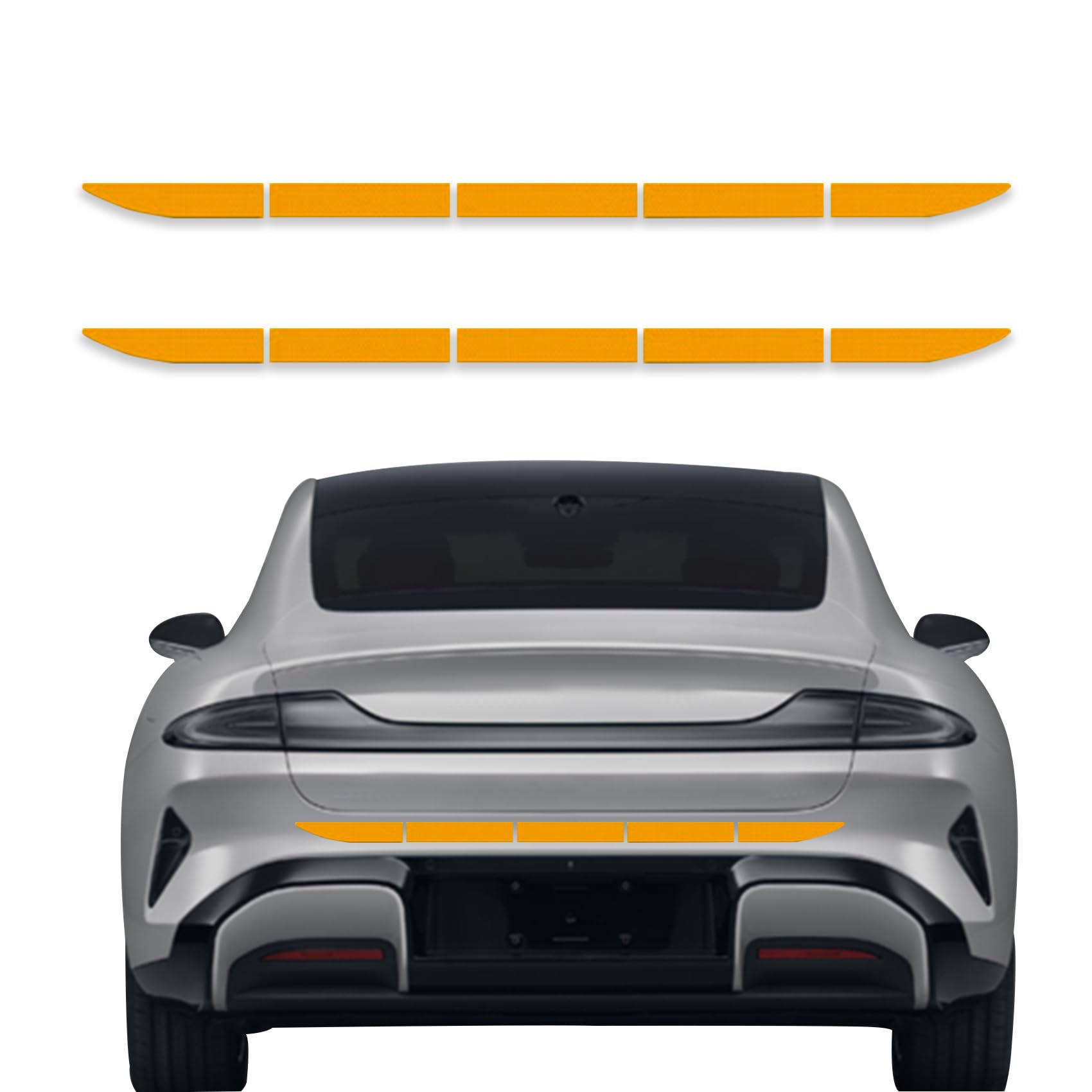 10PCS Auto Strong Reflective Stickers, Warning Reflective Stickers, Car Bumper Reflective Stickers, High Night Visibility Reflector Tape, Self Adhesive Car Trunk Reflective Stickers for Car
