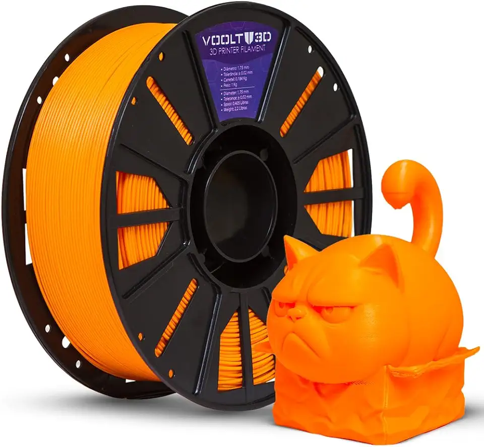 Voolt3D - Filamento PLA Laranja 1kg 1.75mm - Para Impressora 3D FDM - Nacional