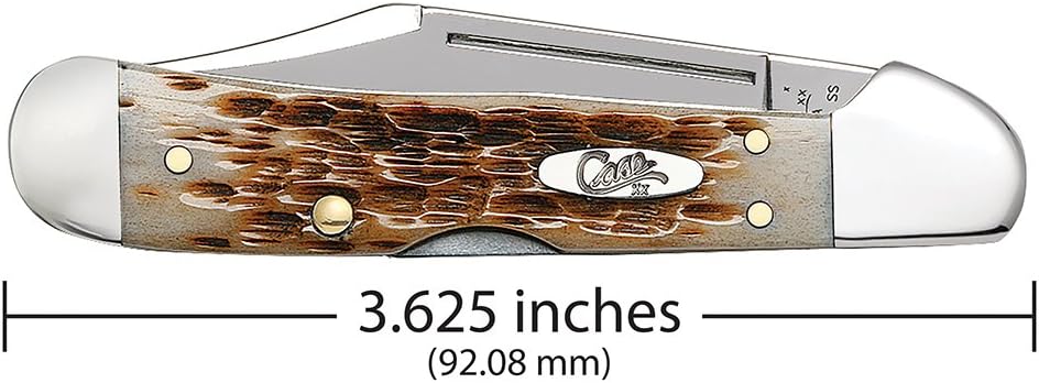 Case XX WR Pocket Knife Mini Copperlock Amber Bone W/Shield Item #133 (61749L SS) 3 5/8 inches Closed