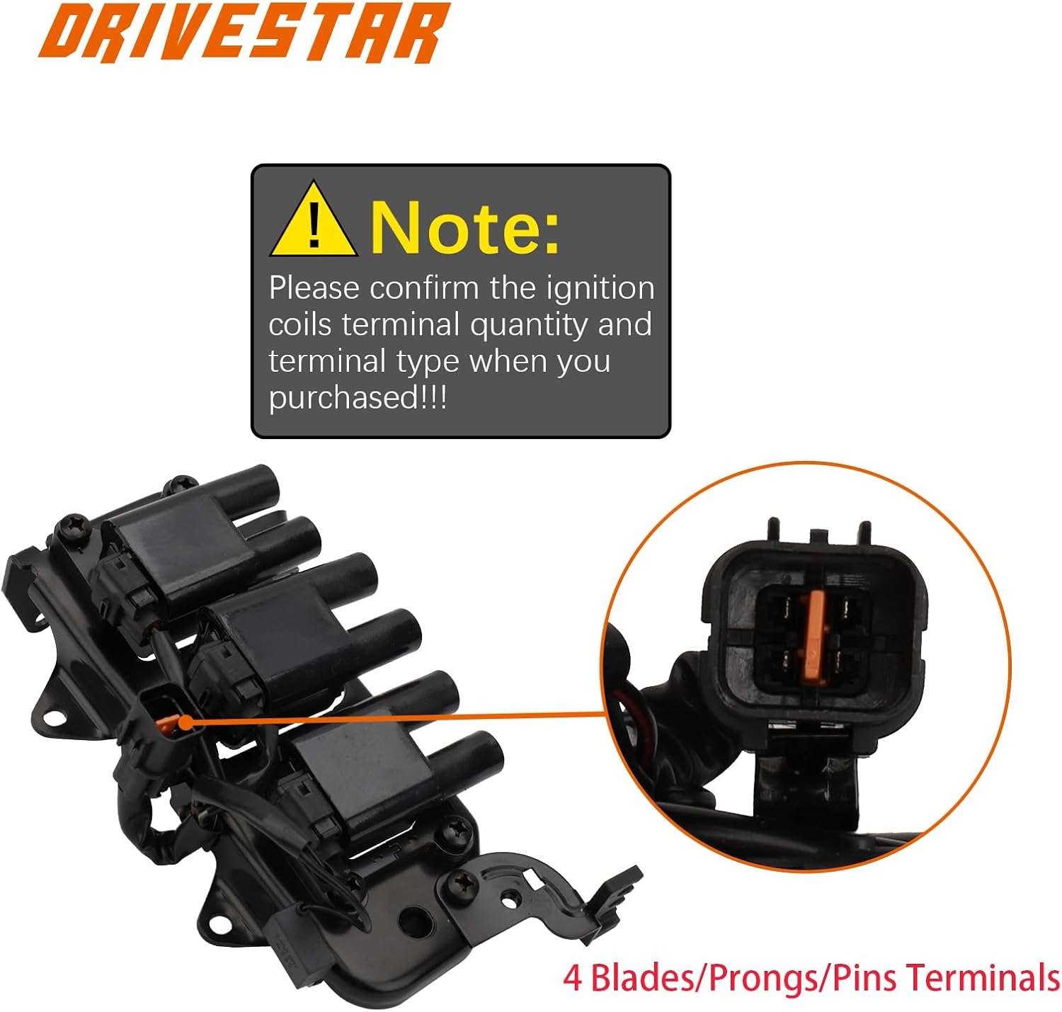 Ignition Coil Pack Compatible for Hyundai Santa Fe GLS 2001 2002 2003 2004 2005 2006 2.7L V6 Replacement for UF425 C1352 UF357