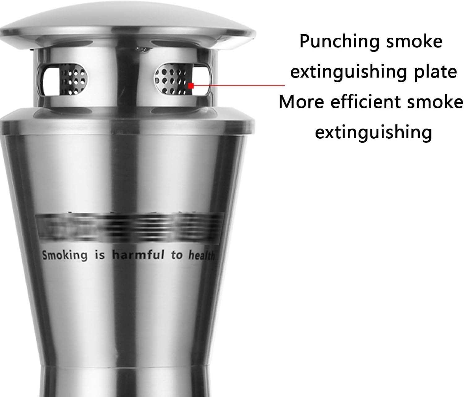 Cigarette Steel Disposal Outdoor, Standing Ashtray with Cover, Landing Receptacle with Metal Inner Tube, Cigarette Disposal Column for Outside Patio(Silver)