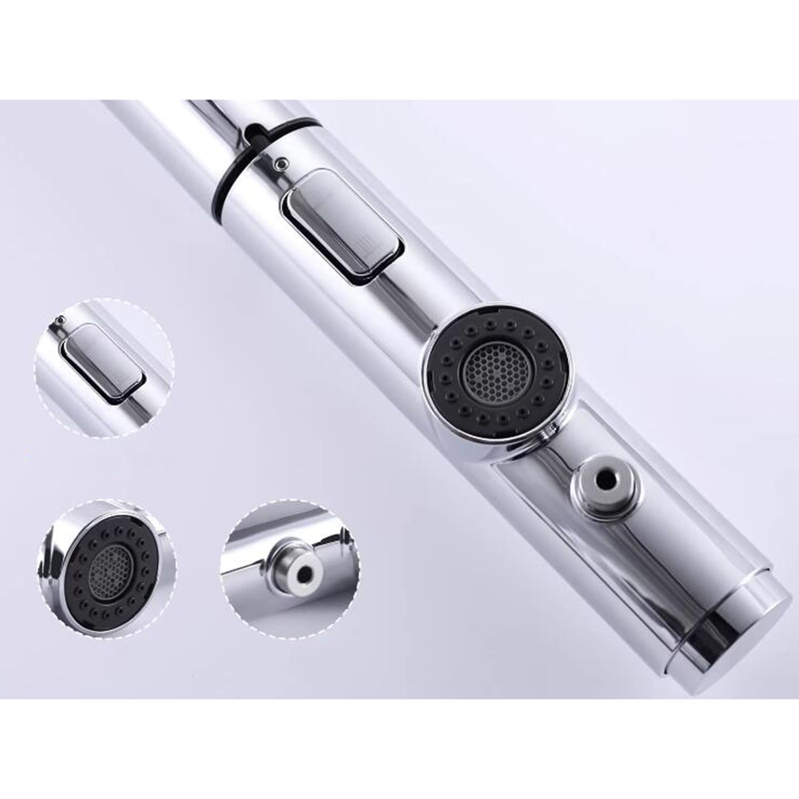 Grifo Mezclador Moderno para Cocina y baño de 3 vías, extraíble, Cromado, con Filtro Giratorio para Fregadero, Acabado en latón y Cromo.