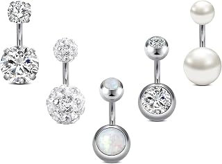 14G Piercing Ombligo Extra Largo Acero Inoxidable 6mm，8mm，10mm, 12mm, 14mm