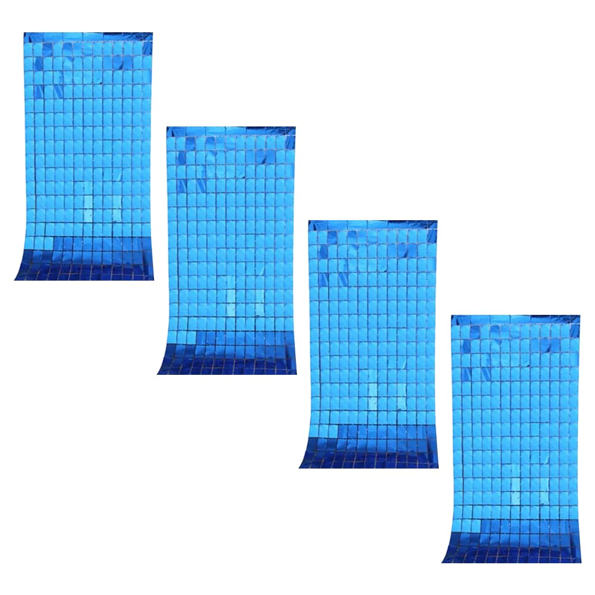 Rideau de paillettes bleu roi pour cacher un mur et réussir votre déco de fête