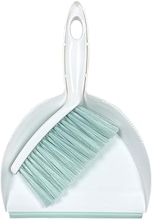Mini Broom and Dustpan Set Small Dust pan & Brush Set Portable Cleaning Tools for Home Office RV Camping Learning (Green)